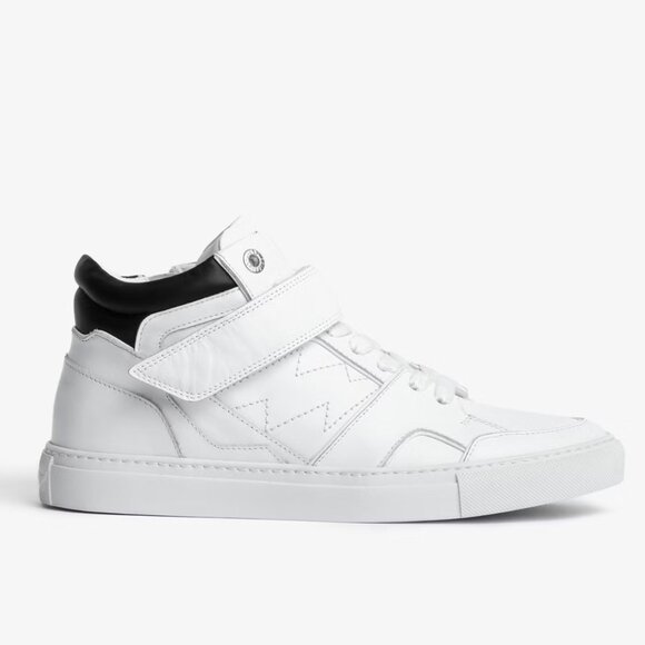 NWT ZADIG AND VOLTAIRE ZV1747 MID FLASH SNEAKERS IN WHITE SZ 37 - Picture 1 of 12